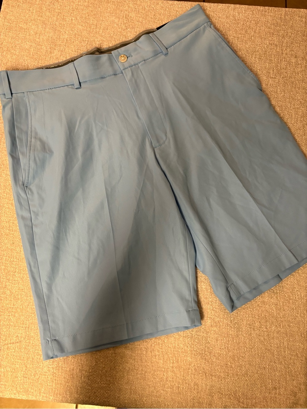 NWT Walter Hagen Light Blue Flat Front Golf Shorts Size 34